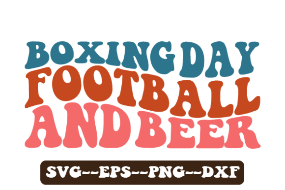 Boxing Day Football and Beer Wavy Svg for Crafts and Graphics