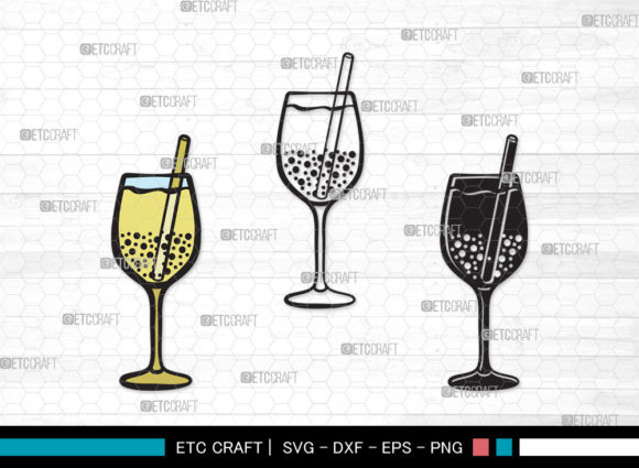Bubble Tea Clipart for Embroidery Projects