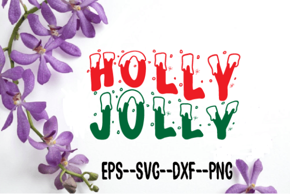 Holly Jolly Christmas Retro Wavy SVG for Crafts and Graphics