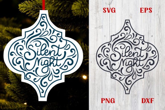 Silent Night Christmas Arabesque SVG for Crafts and Graphics