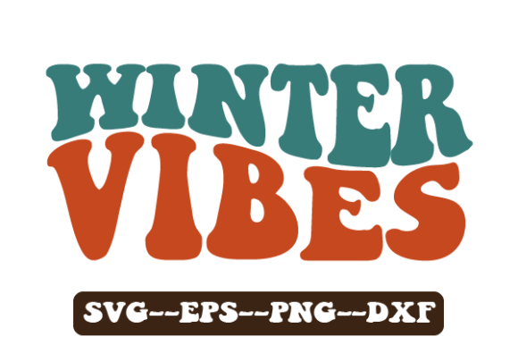 Winter Vibes Retro Wavy Svg Sublimation for Crafts and Graphics